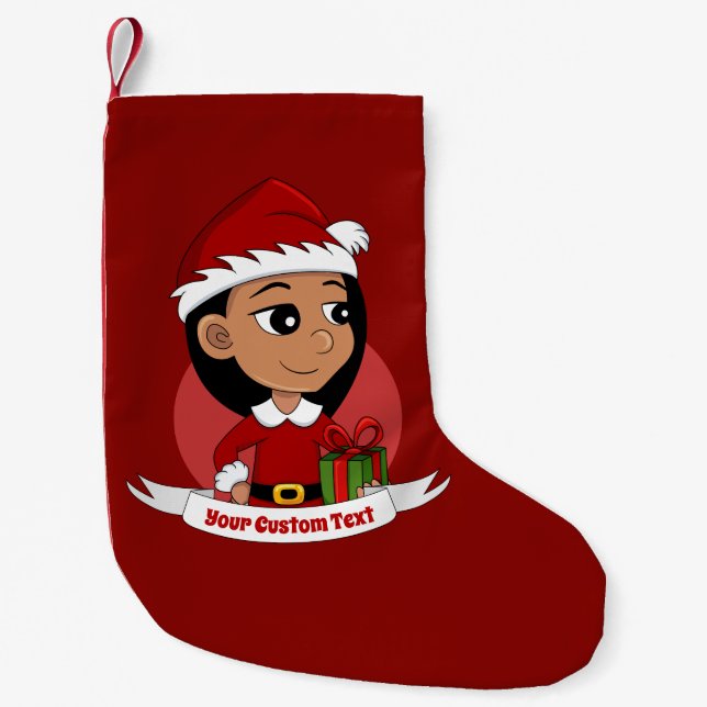 Petite Chaussette De Noël Caricature de Noël fille petit Noël stoc (Devant)