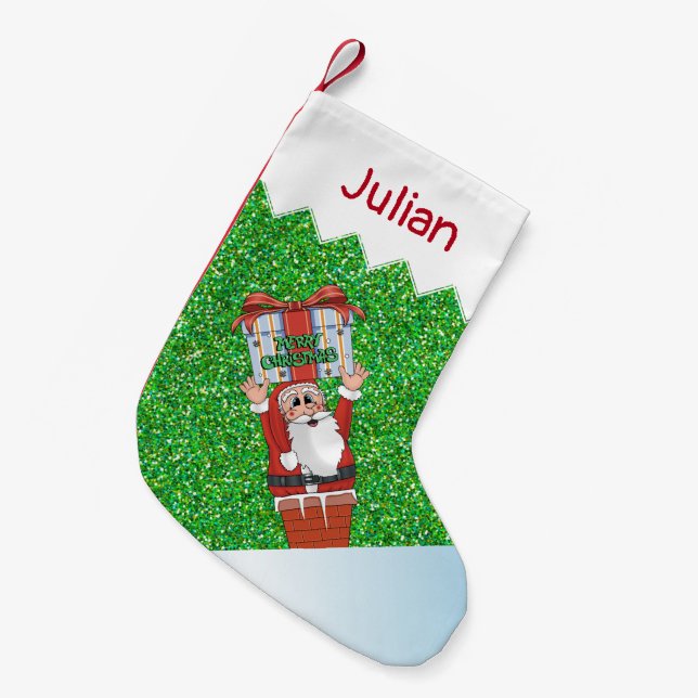 Petite Chaussette De Noël Caricature de Noël mignonne Père Noël Enfants Stoc (Devant (Accrochage))