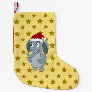 Petite Chaussette De Noël Caricature d'éléphant de Noël