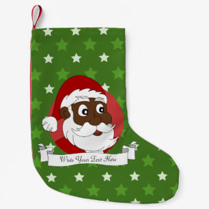 Petite Chaussette De Noël Caricature du Père Noël noir