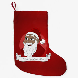 Petite Chaussette De Noël Caricature du Père Noël noir