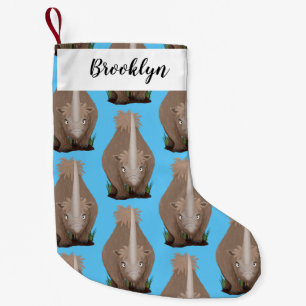 Petite Chaussette De Noël Caricature en élasmère de rhinocéros laineux