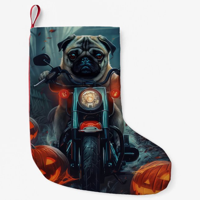 Petite Chaussette De Noël Carlin équitation moto Halloween effroi (Devant)