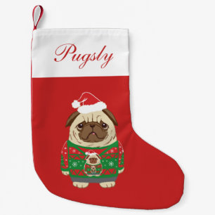 Petite Chaussette De Noël Carlin laid de chandail de Noël