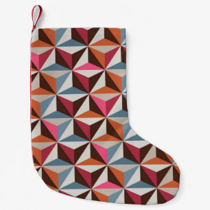 Petite Chaussette De Noël Carreaux triangulaires colorés : Mosaïque Vintage