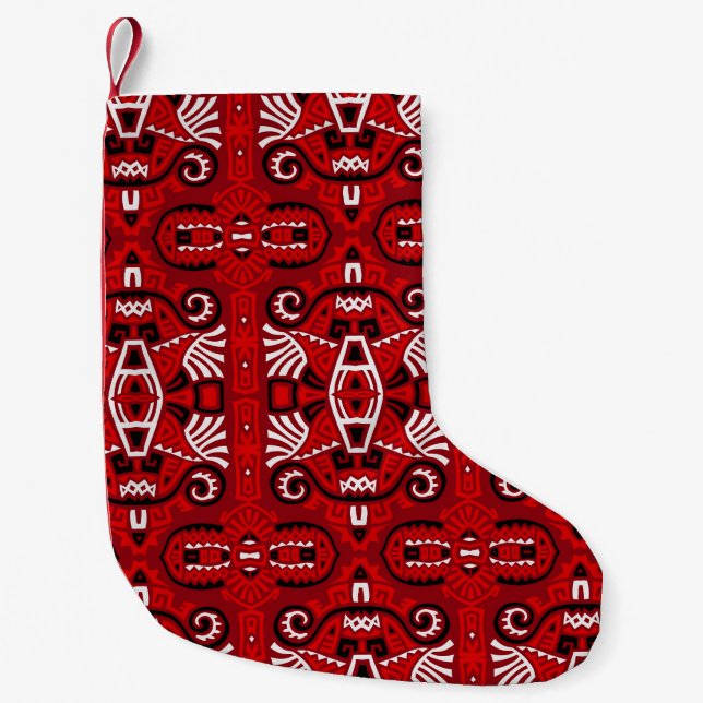 Petite Chaussette De Noël Carrelage ethnique Vintage Boho (Devant)