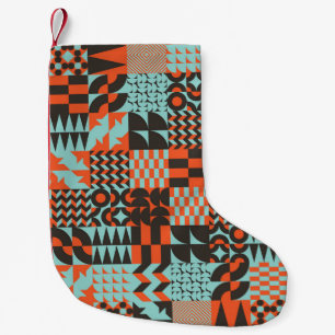 Petite Chaussette De Noël Carrelage géométrique en mosaïque, motif élégant s