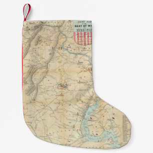 Petite Chaussette De Noël Carte Vintage de la guerre civile en Virginie du N