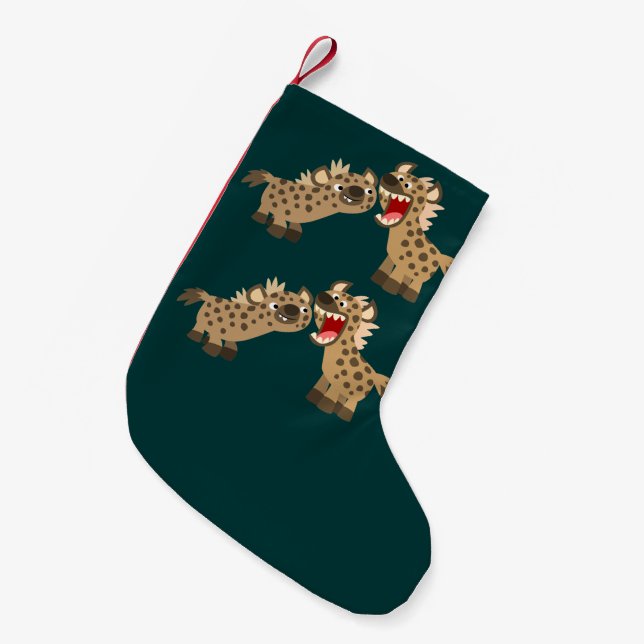 Petite Chaussette De Noël Cartoon Hyenas Caricature à grand teethed Attrayan (Devant (Accrochage))