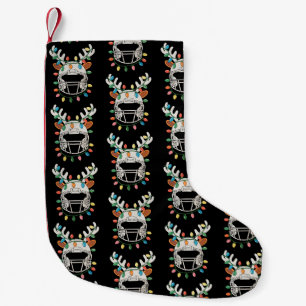 Petite Chaussette De Noël Casque de Football Lumières de Noël Renne Noël