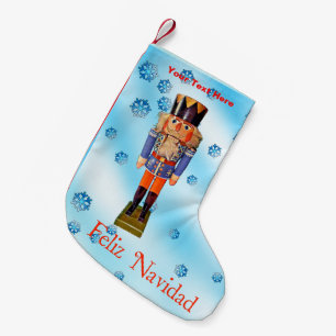 Petite Chaussette De Noël Casse-noix allemand - Feliz Navidad