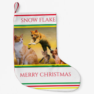 Petite Chaussette De Noël Cat Christmas Stocking Personnalisé