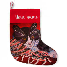 Cat Noir et Blanc Stocker Noël