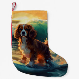 Petite Chaussette De Noël Cavalier King Beach Surf Peinture