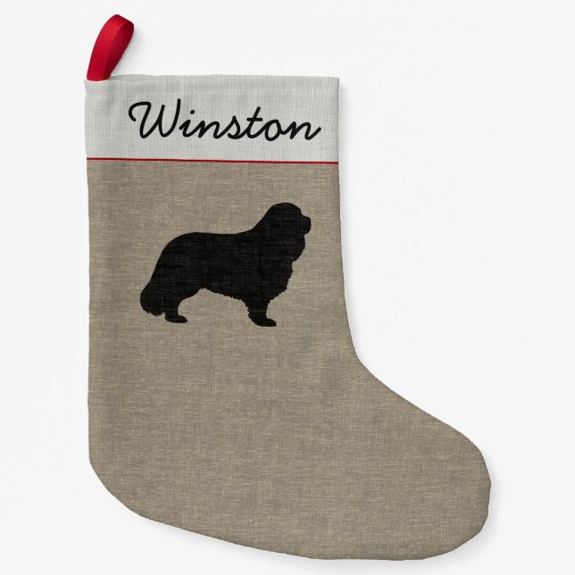 Petite Chaussette De Noël Cavalier King Charles Spaniel Silhouette (Devant)
