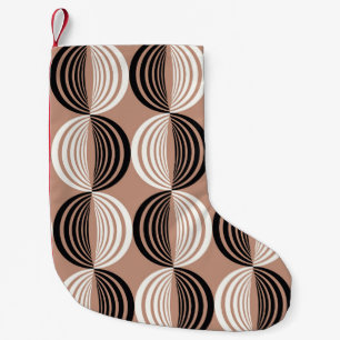 Petite Chaussette De Noël Cercles Brown géométriques Conception transparente