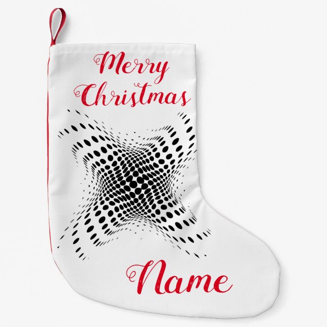 Petite Chaussette De Noël Cercles demi-tons Abstraits X Thunder_Cove (Devant)