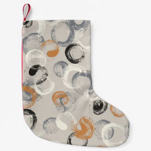 Petite Chaussette De Noël Cercles gris : Motif simple et transparent