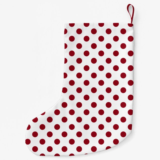 Petite Chaussette De Noël Cercles Pois rouges Crimson (Dos)