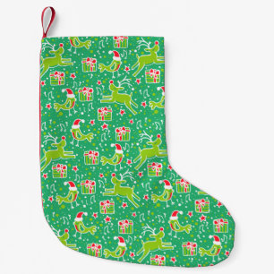 Petite Chaussette De Noël Chanteur d'oiseau de rennes de Noël motif stocking