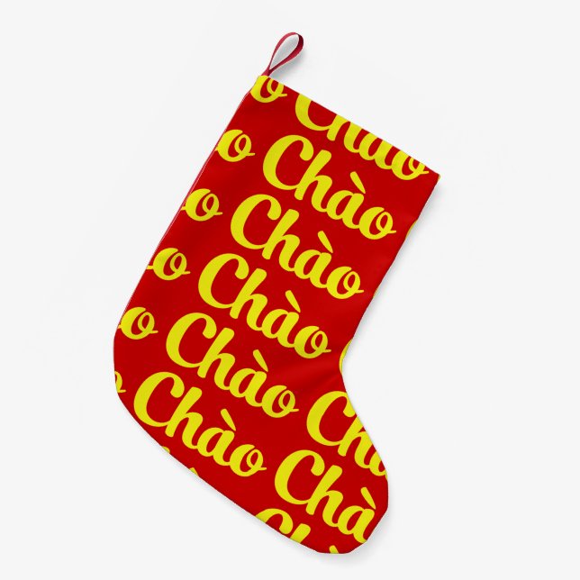 Petite Chaussette De Noël Chào / Hello ~ Vietnam / Vietnamien / Tiêt Viêt (Devant (Accrochage))