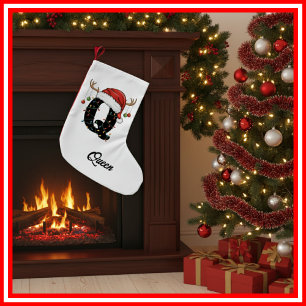 Petite Chaussette De Noël Chapeau de Noël de la famille à monogramme Petits