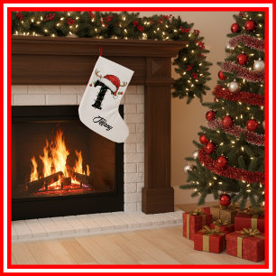 Petite Chaussette De Noël Chapeau de Noël de la famille à monogramme Petits