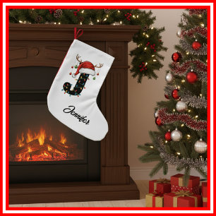 Petite Chaussette De Noël Chapeau de Père Noël en bois de cerf de Noël de fa