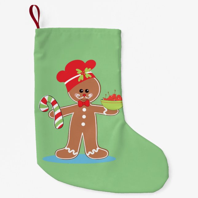 Petite Chaussette De Noël Charming Homme de pain d'épices (Devant)