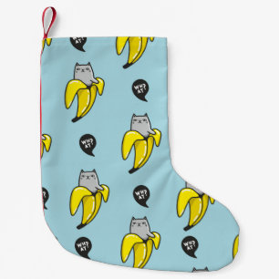 Petite Chaussette De Noël Chat en banane