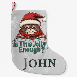 Petite Chaussette De Noël Chat grincheux amusant Noël Stocking