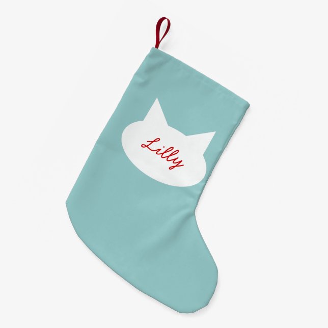Petite Chaussette De Noël Chat moderne Personnalisé Noël Animaux de compagni (Devant (Accrochage))