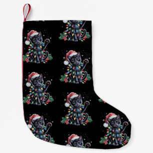 Petite Chaussette De Noël Chat noir Noël Chapeau de Noël Meowy Noël