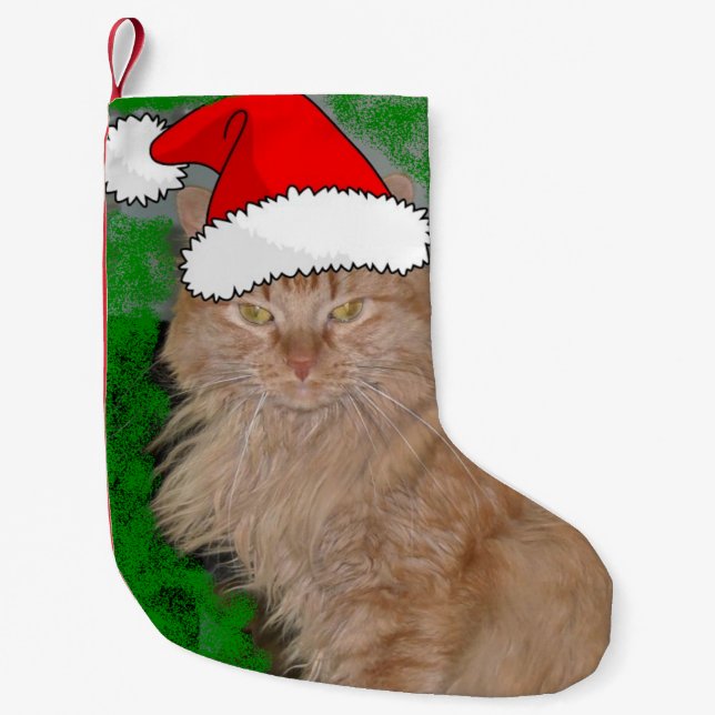 Petite Chaussette De Noël Chat Tabby Orange de Noël (Devant)