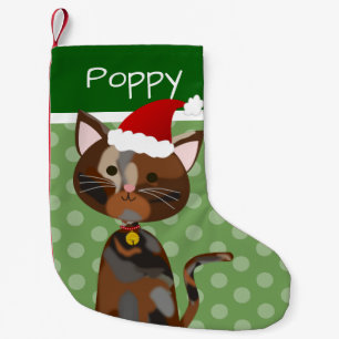 Petite Chaussette De Noël Chat Tortoiseshell de Noël