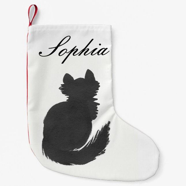 Petite Chaussette De Noël Chaton personnalisé (Devant)