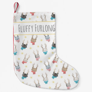 Petite Chaussette De Noël Chats De Vacances 'Meowe Christmas' En Antlers Per
