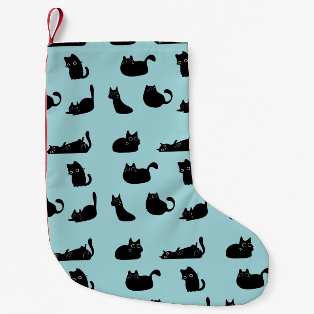 Petite Chaussette De Noël Chats noirs amusants (Devant)