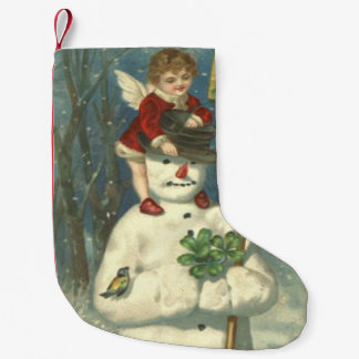 Petite Chaussette De Noël Cherub Snowman Souriant Songbird Shamrock