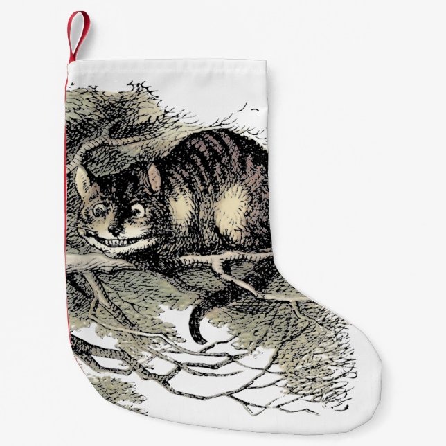 Petite Chaussette De Noël Cheshire Chat Alice Wonderland Classic (Devant)