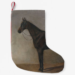 Petite Chaussette De Noël Cheval Brown en dorage foncé (Art animal Vintage)
