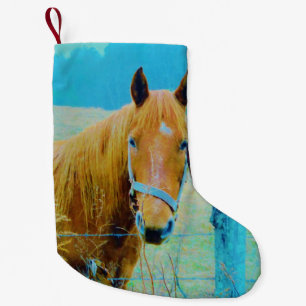 Petite Chaussette De Noël Cheval de Noël rétro
