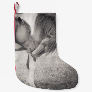 Petite Chaussette De Noël Chevaux embrassant le bas de Noël
