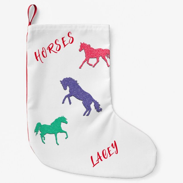 Petite Chaussette De Noël CHEVAUX ENFANTS / FILLES ENTRETIEN DE Noël (Devant)