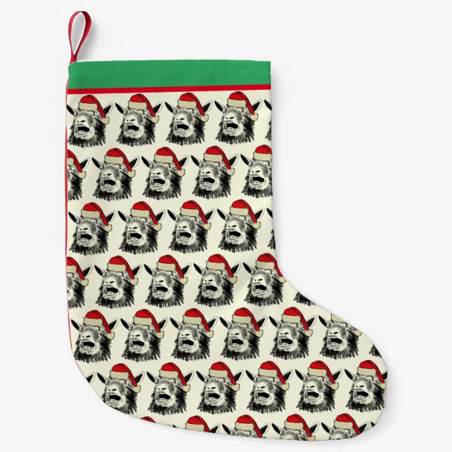 Petite Chaussette De Noël Chèvre criant Noël (Devant)