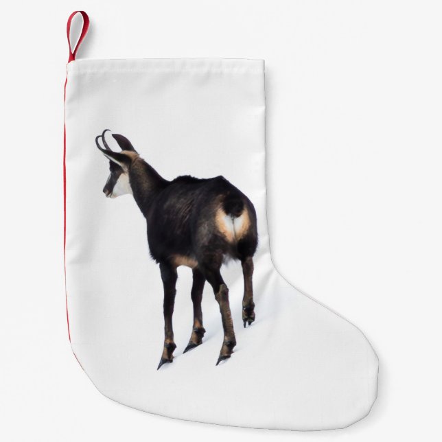 Petite Chaussette De Noël Chèvre montagneuse minimaliste chamois alpin sur n (Devant)