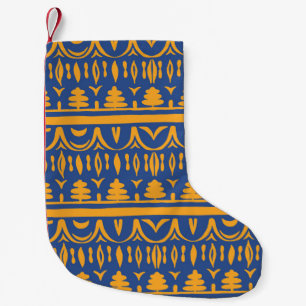 Petite Chaussette De Noël Chevrons africains : motif tribal ethnique