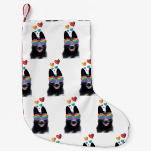 Petite Chaussette De Noël Chien berger allemand avec coeur Saint-Valentin