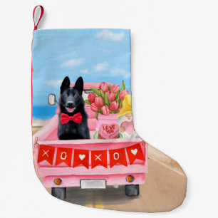 Petite Chaussette De Noël Chien berger allemand Saint Valentin Coeurs de cam
