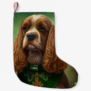 Petite Chaussette De Noël Chien Cocker Spaniel en robe de la Saint-Patrick